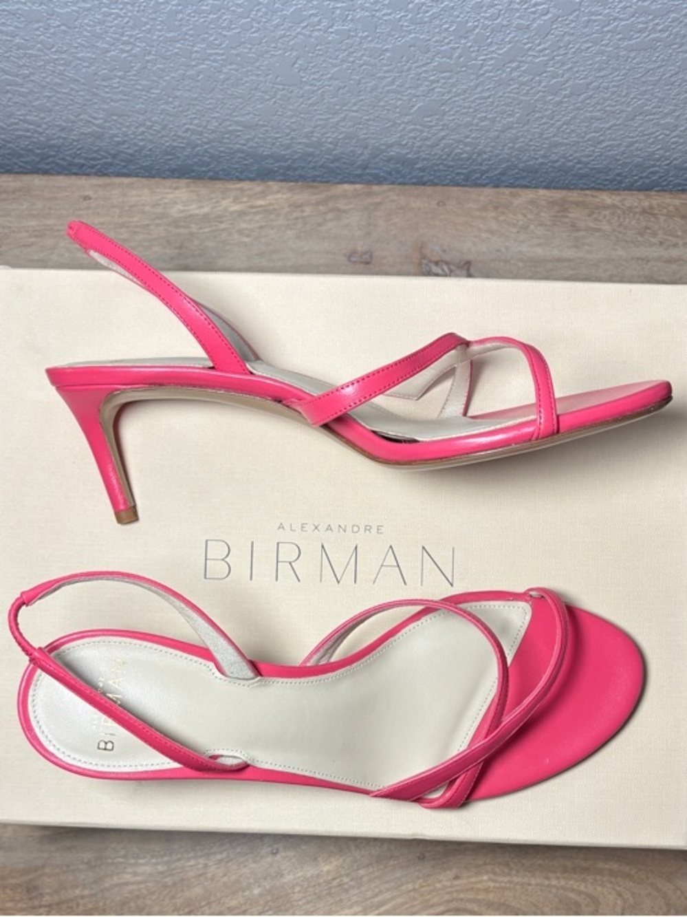 Alexandre Birman Neon Pink Strappy Slingback Heels